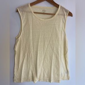 J.CREW pale yellow linen tee